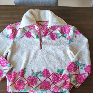 For Love and Lemons Floral Fleece Pullover, Worn Once